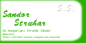sandor struhar business card